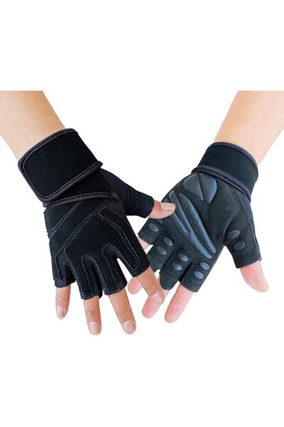 Generic Gym Gloves With Wrist Wrap Support for Men and Women - Weight Lifting...