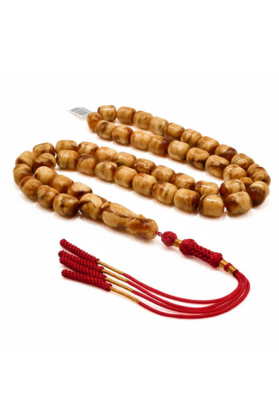 Generic Brand Missal Amber Rosary 48 Beads, 12–14.5mm Barrel Tasbih, 79g