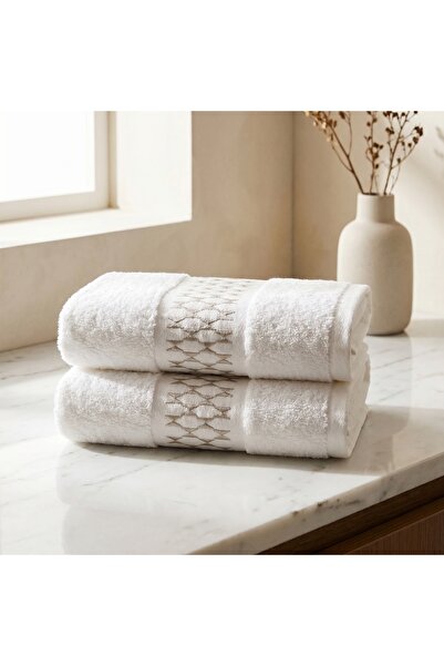 Dantela Marly Set of 2 Embroidered Hand Towels 50X90 cm