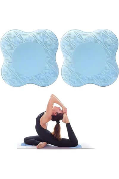 Aputue Yoga Knee Pad, 2 Pack Blue Extra Thick Foam Cushion with Anti-Slip Sur...