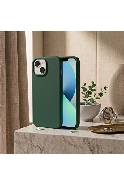 Apple iPhone 15 Uyumlu İçi Süet Lansman Kılıf Yeşil