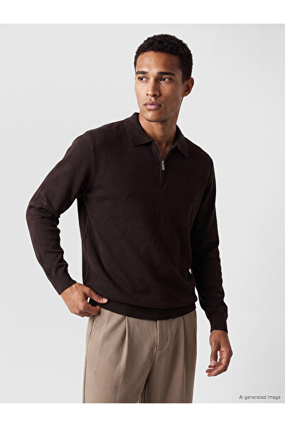 LC Waikiki Lcw vision brown polo neck men's knitwear sweater