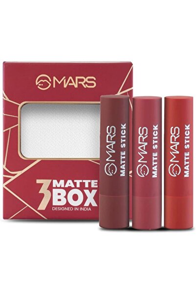 Mars Matte Lipstick Box Set of 3 (Reds and Maroons-01)