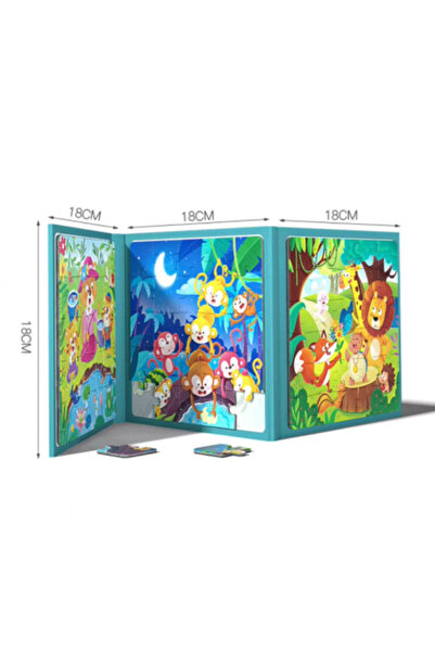 aistoys Puzzle magnetic tip Carte, Natura cu animale, 18x18 cm, 3 ani +