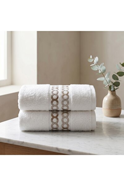 Dantela Liora Set of 2 Embroidered Hand Towels 50X90 cm
