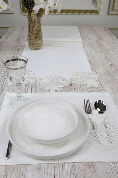 ASPEK HOME LENA Fransız dantelli 9 parça AMERİKAN SERVİS SETİ