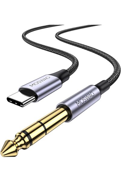 GENERAL كابل صوت ستيريو MOSWAG من USB C إلى 6.35 مم 1/4 TRS بطول 6.6 قدم/2 مت...