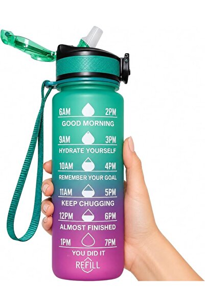 Generic Water Bottle 1L with Motivational Time Marker Sport Water Bottles (Gr...