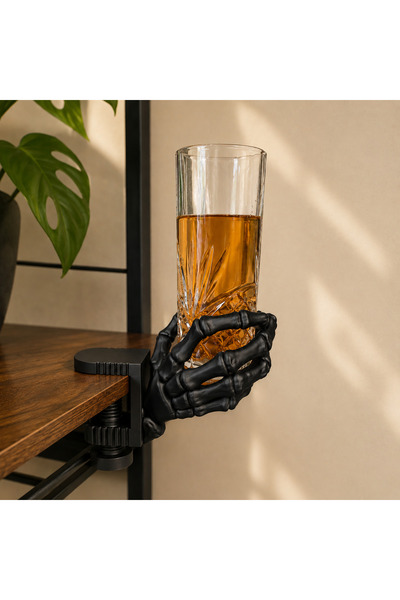 3D İskelet El Bardak Tutucu – Masa Kenarı İçecek Standı