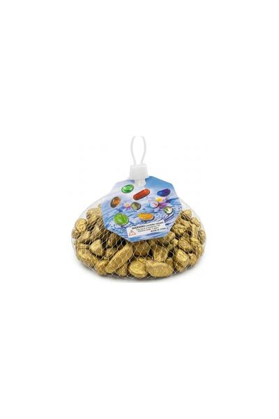 alwan Polished Gold Decorative Pebbles 30 Pieces | Natural River Stones for A...