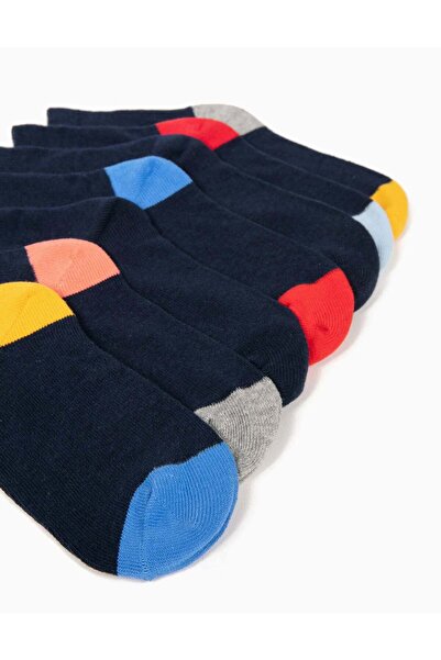 Ziddy Pack Of 7 Pairs Of Socks With Colourful Details For Boys, Blue
