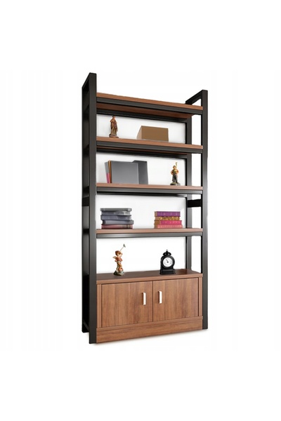 Muvu Bibliotecă verticală industrială, înălțime 190 cm, cadru metalic