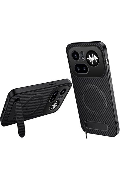 GENERAL حافظة لهاتف Nothing Phone 4A Pro مع حامل: ألياف كربونية مغناطيسية - و...