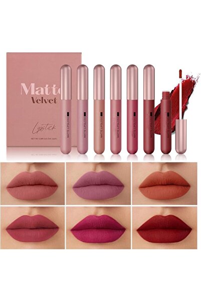 ALMEKAQUZ 6 Piece Nude Liquid Lipstick, Velvet Matte Liquid Lipstick, Waterpr...