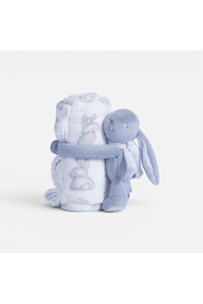 Nef Nef Homeware Bunny Boo Κουβέρτα Φλις 75x100 εκ. Εκρού/Γκρι
