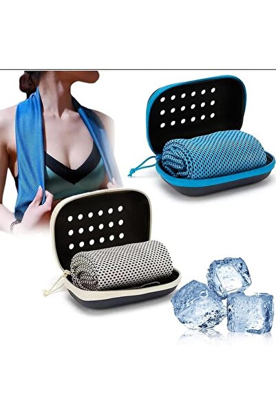 GENERAL 2 Pack Quick Dry Gym Towels with Storage Box, Super Absorbent Microfi...