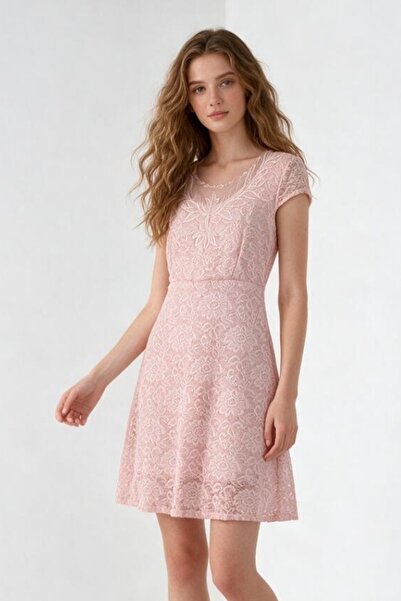 OEM Rochie scurta eleganta din dantela pentru femei, din bumbac cu maneci scu...