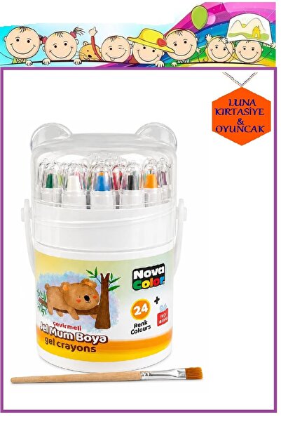 Nova Color ÇEVİRMELİ JEL MUM BOYA 24'LÜ