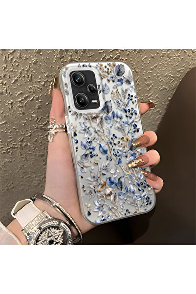 PATTERNOVA Redmi Note 12 Pro 5G Uyumlu Retro Yaprak Meyve Baskılı Kılıf, Zari...