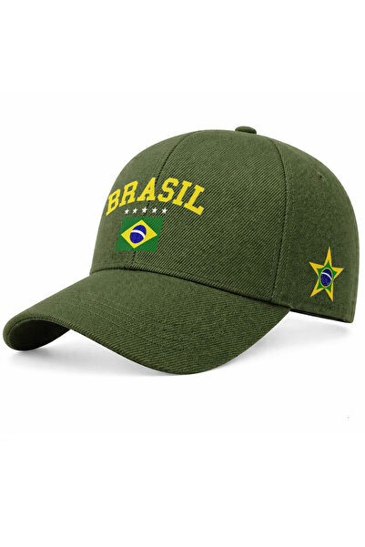 l'eivor Βαμβακερό καπέλο με στάμπα Brasil Star και Velcro