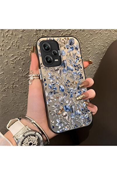 PATTERNOVA Redmi Note 12 Pro 5G Uyumlu Retro Yaprak Meyve Baskılı Kılıf, Zari...