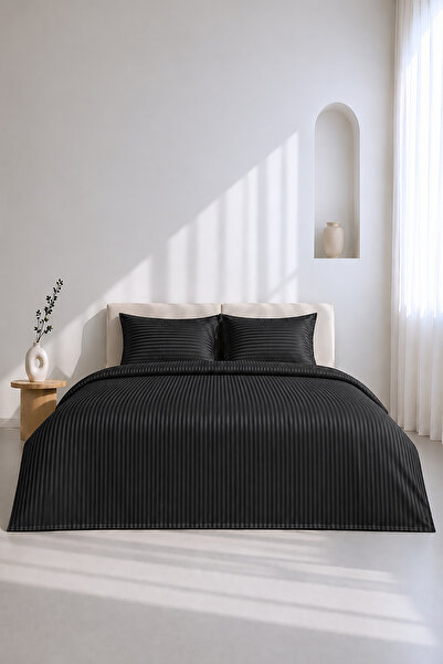 Otello Bedding Set, Striped Satin – Striped Pearl – Double Size