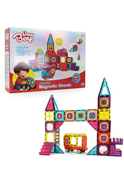 New Boy Colorful Magnetic Sheets 111pcs, Educational Magnetic Play Sheets for...