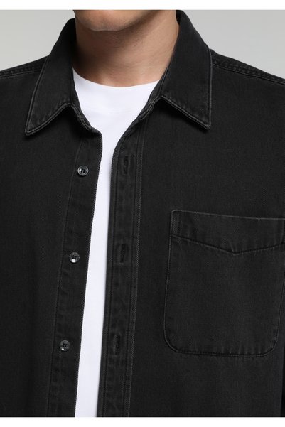 Colin's Regular Fit Klasik Yaka Düz Erkek Black Denim Uzun Kol Gömlek