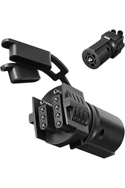 KASTWAVE Trailer Light Adapter, 7 Way Round to 4 and 5 Flat Blade Trailer Con...