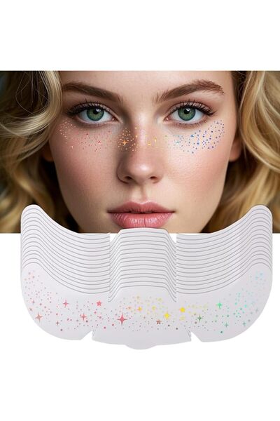 GENERAL 12PCS Rainbow Glitter Freckles Face Temporary Tattoos - Waterproof Sp...