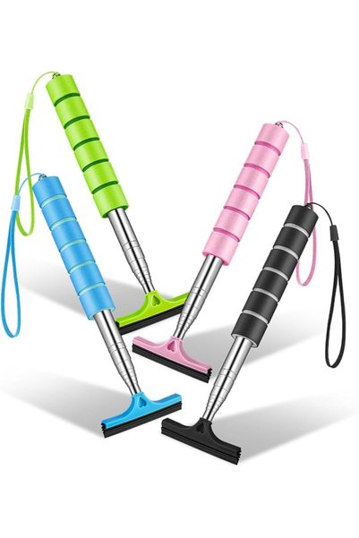 PRETYZOOM 4pcs Telescopic Car Mirror Squeegees Retractable Mini Water Scraper...
