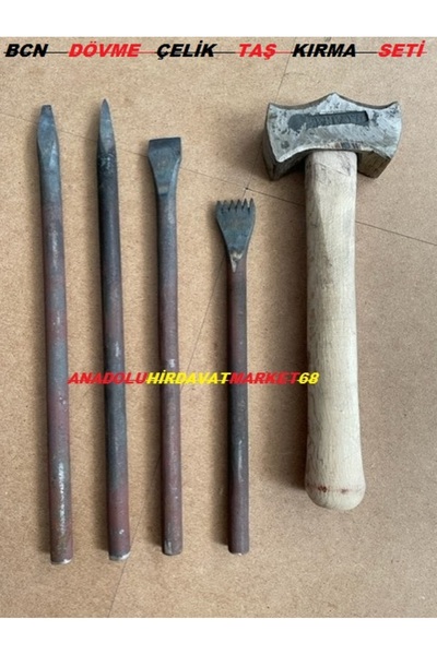 BCN DÖVME ÇELİK MADIRGA TAŞ KIRMA ÇEKİCİ MADIRGA KESKİ MURÇ SETİ 5PCS EL YAPI...