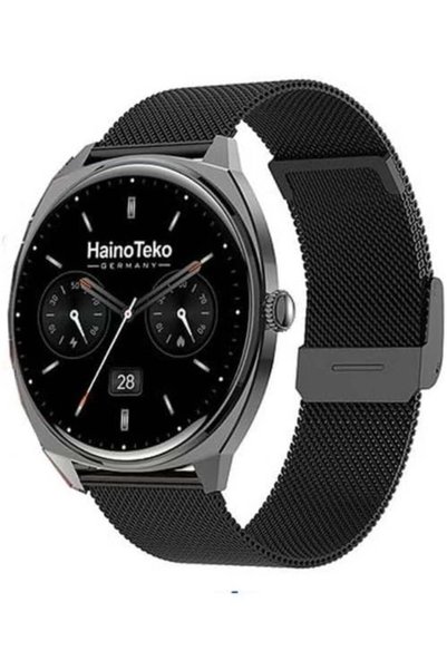 HAINOTEKO Haino Teko 16 Ultra Slim Smartwatch with AMOLED Display, Bluetooth Calling & 3 Straps (Black) – Waterproof Fitness Watch for Men & Women Black