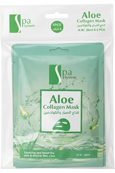 Spa System Aloe & Collagen Face Mask - 28ml x 5pcs