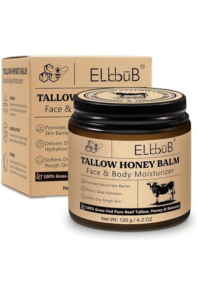 elbbub Whipped Tallow Cream for Face & Body - 100% Grass-Fed Beef Tallow, Nat...