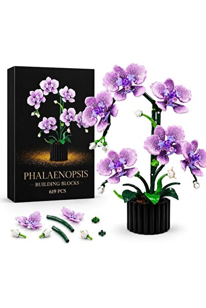 MIANQIONGFENG Orchid Building Blocks Set, Botanical Flower Decor