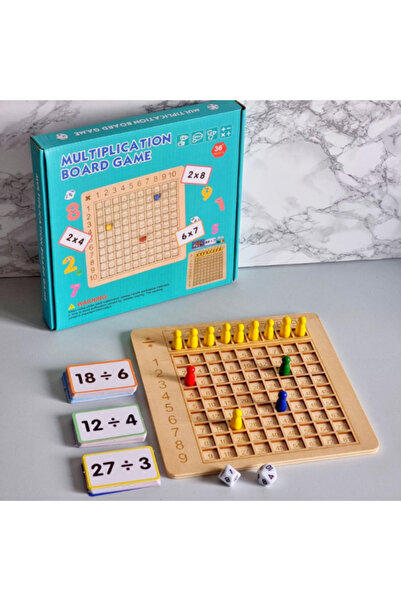 aistoys Tabla impartirii, Joc educativ cu 100 cartonase, 13 pioni si 2 zaruri...