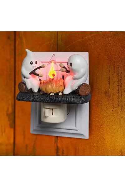 GGEROU Ghosts Campfire Nightlight, Halloween Night Light Ghost Campfire Flick...