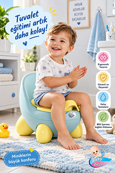 Binbirreyon Kapaklı Baby Design Lazımlık 27x32x27cm Ayaklı PA124R