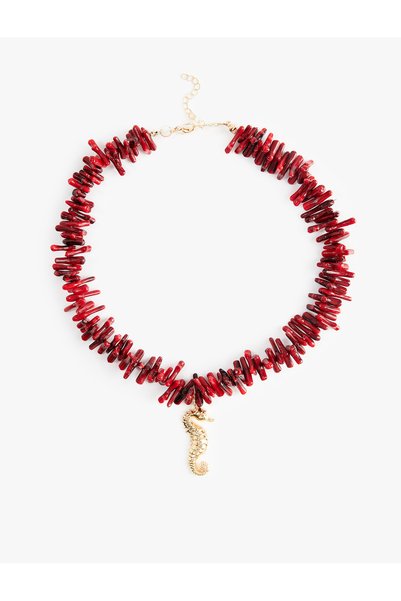 Koton Beaded Dangling Seahorse Necklace