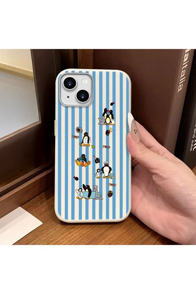ucuc iPhone 15 Compatible White Leather Textured Silicone Protects Camera Sho...
