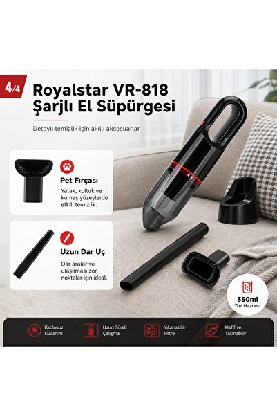 Royalstar VR-818 Şarjlı El Süpürgesi