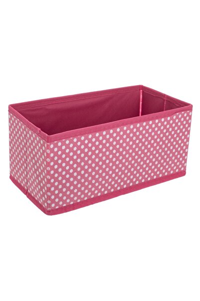 OEM Organizatoare de sertare din material textil, Roz cu buline, 28x14x13.5cm...