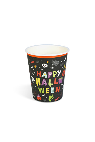 Alista Home Σετ 8 χάρτινων ποτηριών Halloween, Happy Halloween, 250 ml, πολύχ...