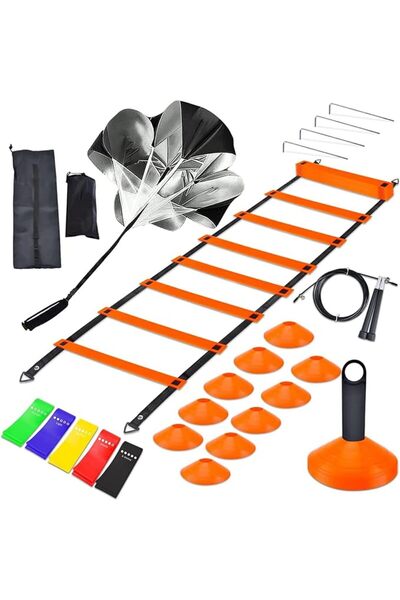 Generic Speed Agility Training Set, Includes 12 Rung Agility Ladder,10 Disc C...