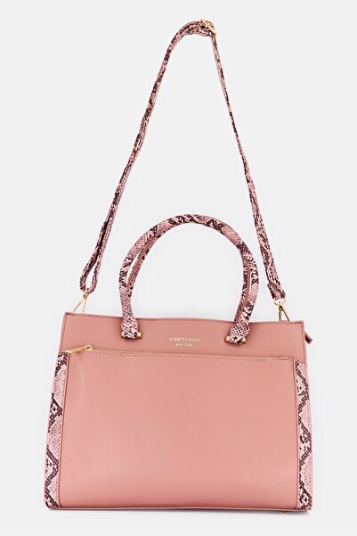 Kenneth Cole Women Brand Logo Handbag, Old Rose Pink