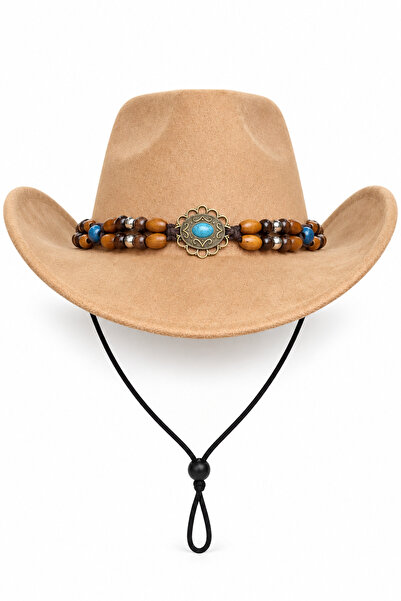 CosmoOutlet Unisex Internally Adjustable Suede-Look Turquoise Stone Beaded Fe...