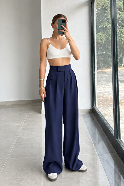 My Blog Navy Blue Velcro Closure Pants - 2Y3206