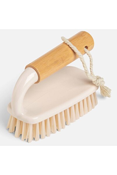 OEM Perie de curățare cu mâner de bambus bej, 13cm