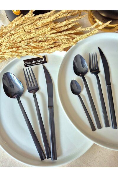 CASA DE BELLA Smoked 42-Piece Cutlery Set for 6 People